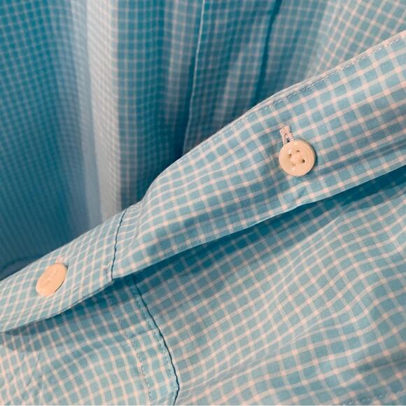 Polo by Ralph Lauren | Men's Dress Shirt size large Blue and white plaid - Picture 3 of 5